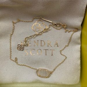 New Elisa Gold Tone Iridescent Drusy Necklace